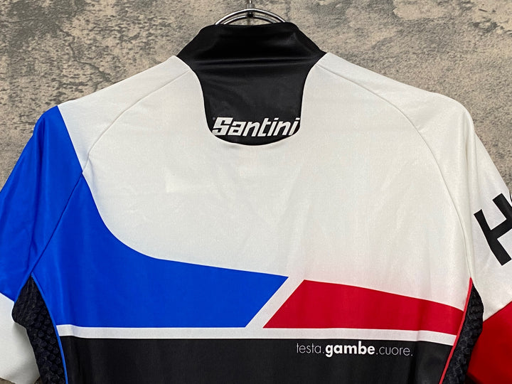 JI326 サンティーニ Santini 半袖 サイクルジャージ 白 黒 M