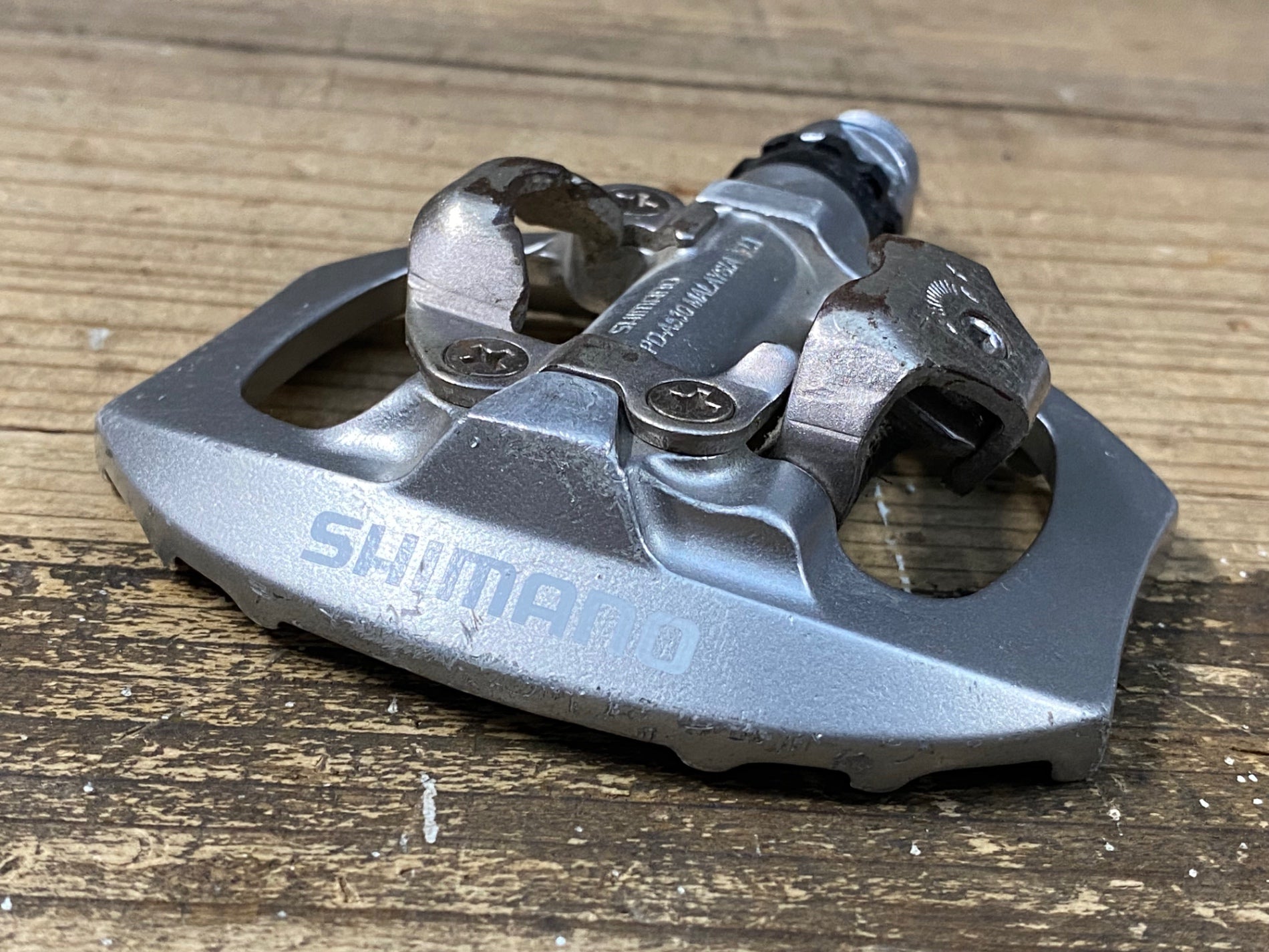 JY466 シマノ SHIMANO PD-A530 ビンディングペダル シルバー SPD 片面