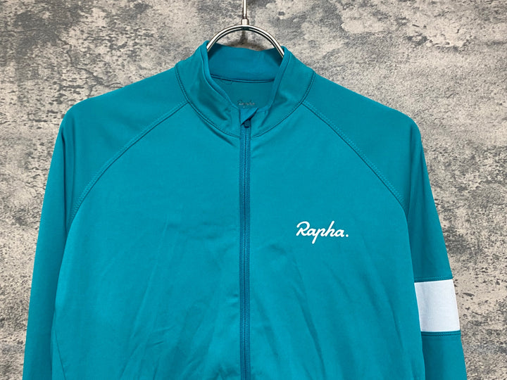 JO459 ラファ rapha ロングスリーブ 長袖 サイクルジャージ ターコイズグリーン M 裏起毛