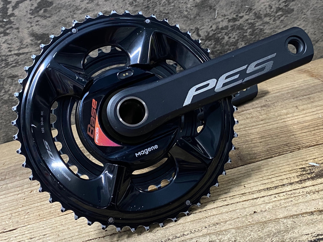JX688 マージーン Magene PES P505 M11L BASE パワーメーター クランクセット 12S 170mmFC-R7100 チェーンリング 50/34T 動作確認済 ※充電ケーブル欠品