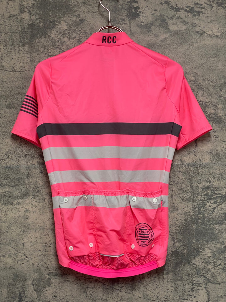 KF569 ラファ Rapha RCC MID WEIGHT JERSEY 半袖 サイクルジャージ ピンク XS ※汚れあり