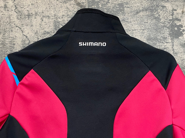 JJ571 シマノ SHIMANO 長袖 サイクルジャケット 黒 赤 L 裏起毛