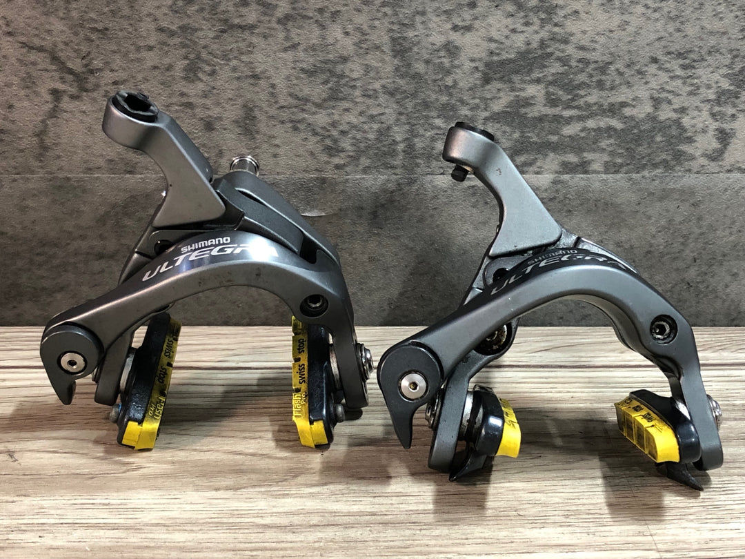 JL129 シマノ SHIMANO アルテグラ ULTEGRA BR-6800 ブレーキキャリパー ※錆,アジャスターワイヤー固定部品欠品,フロント動作不良のためジャンク