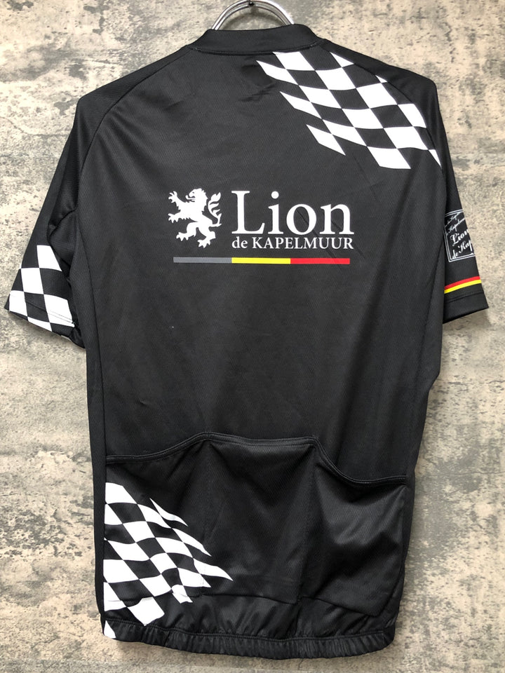 JS813 リオンドカペルミュール Lion de KAPELMUUR 半袖 サイクルジャージ 黒 Ｍ