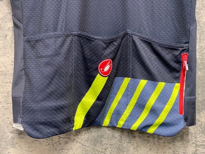 KG671 カステリ CASTELLI 半袖 サイクルジャージ グレー L ほつれあり