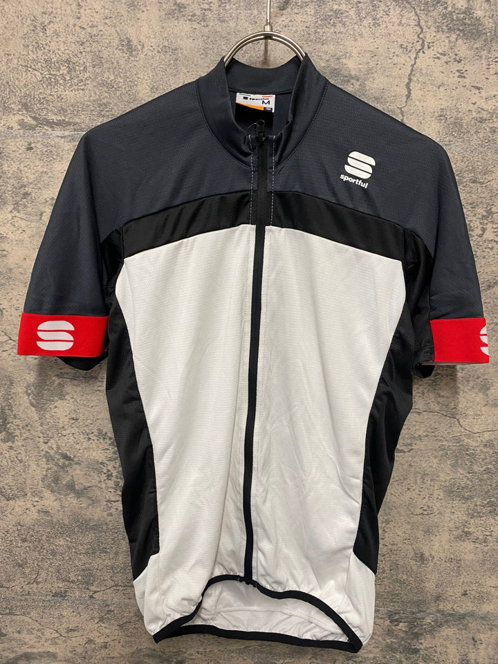KH002 スポーツフル sportful 半袖 サイクルジャージ 黒白 M