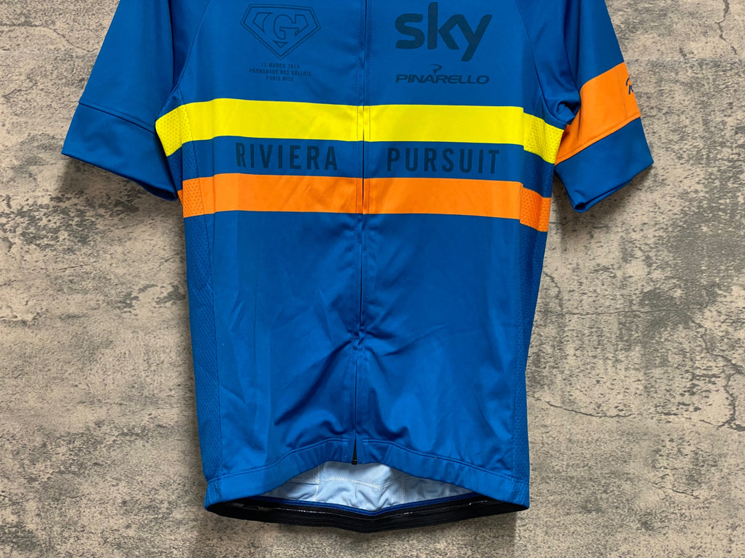 JW056 ラファ Rapha TEAM SKY RIVIERA PURSUIT JERSEY 半袖サイクルジャージ 青 S
