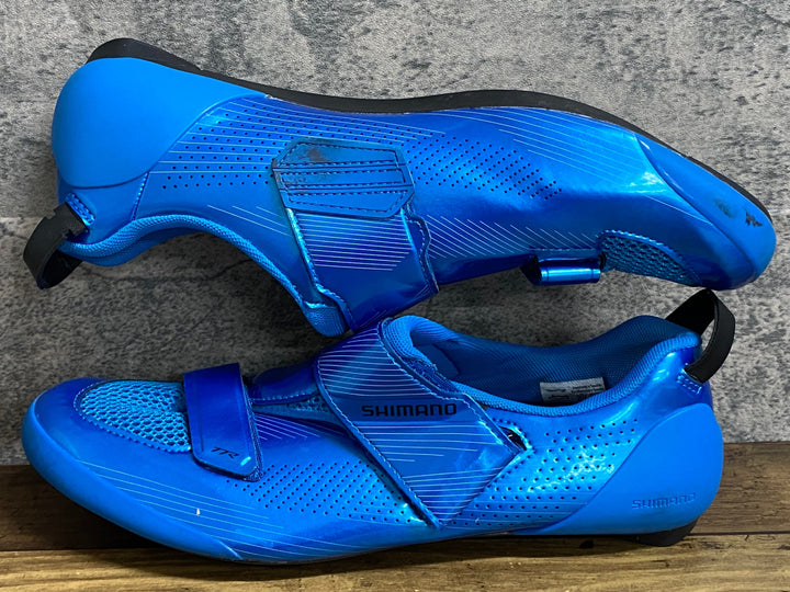 JZ237 シマノ SHIMANO TR9 SHTR901M B01 S ビンディングシューズ 青 EU44 3穴