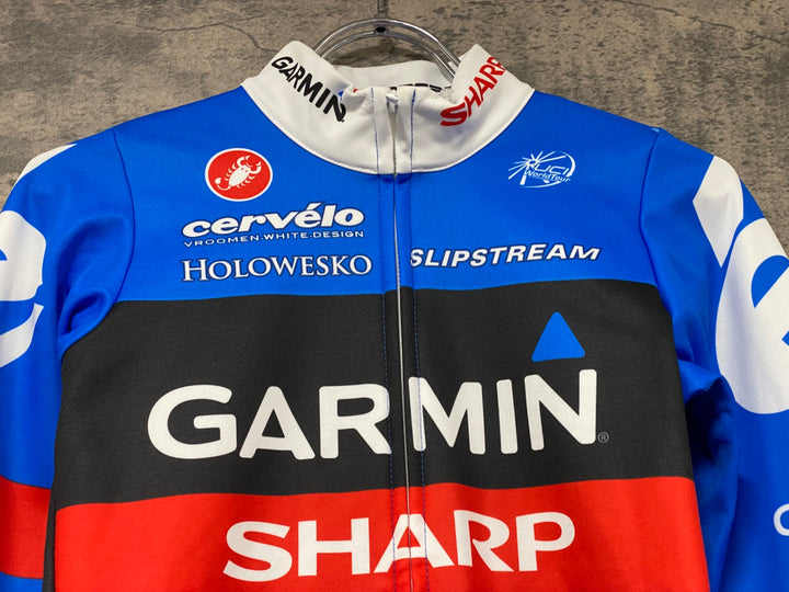 JF436 カステリ CASTELLI ROSSOCORSA 長袖 サイクルジャージ 青 S 裏起毛