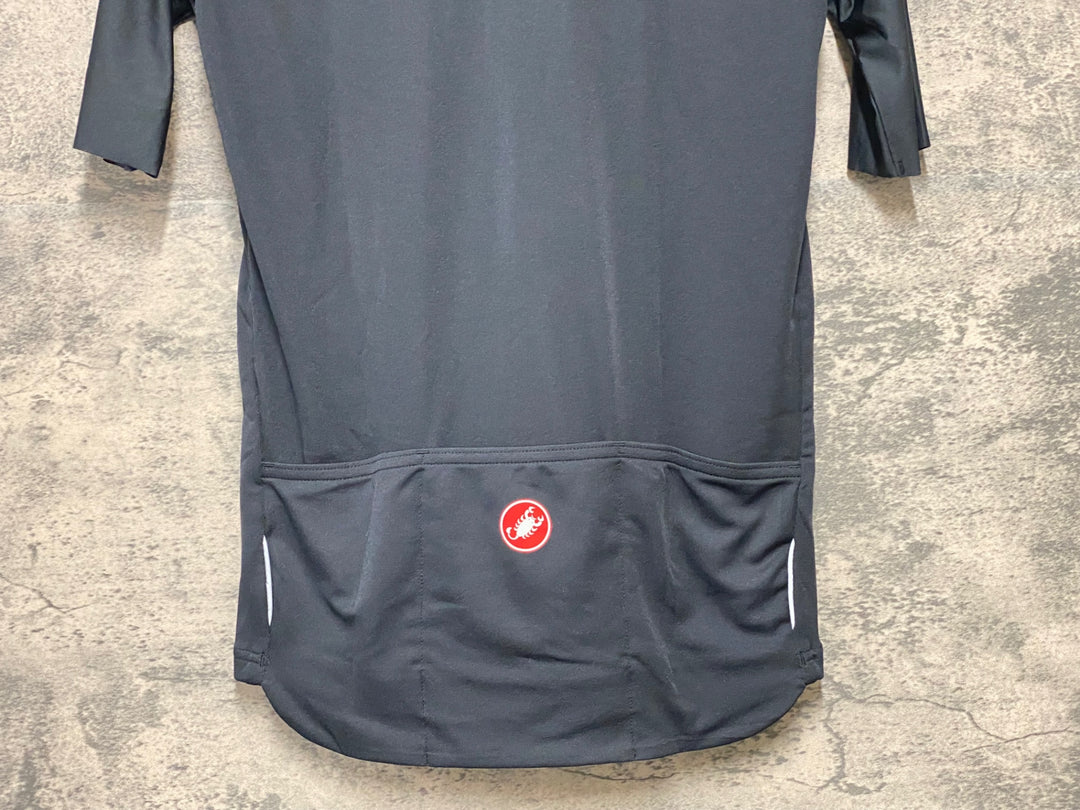 KH467 カステリ CASTELLI 半袖 サイクルジャージ S 黒白