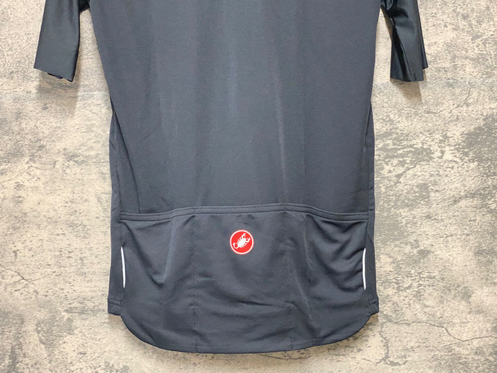 KH467 カステリ CASTELLI 半袖 サイクルジャージ S 黒白