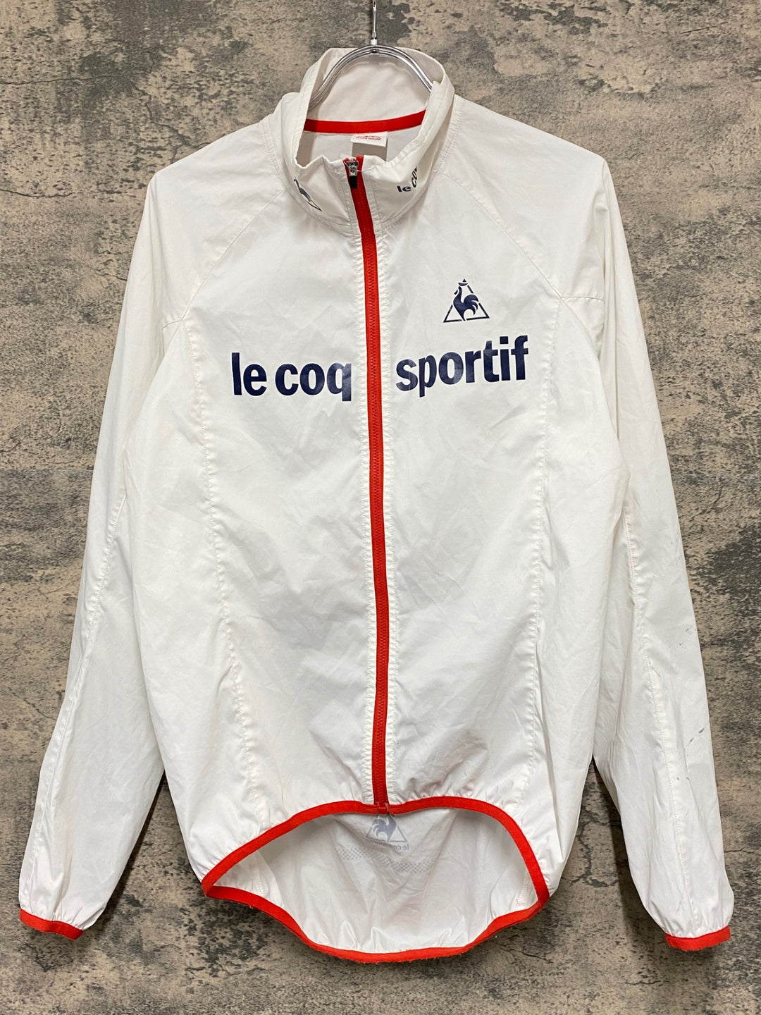 KJ174 ルコックスポルティフ le coq sportif 長袖 ウィンドブレーカー 白 M 汚れあり