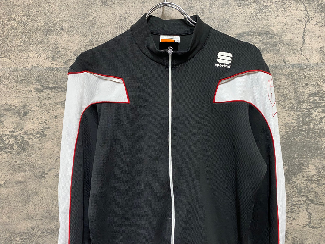 JI920 スポーツフル Sportful 長袖 サイクルジャージ 黒 白 M