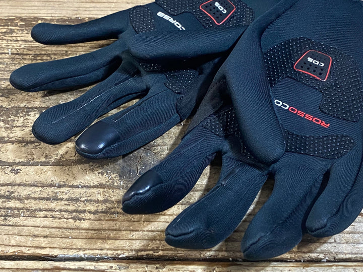 KB406 カステリ CASTELLI ROSSOCORSA perfetto 長指 グローブ 黒 S 裏起毛 WINDSTOPPER