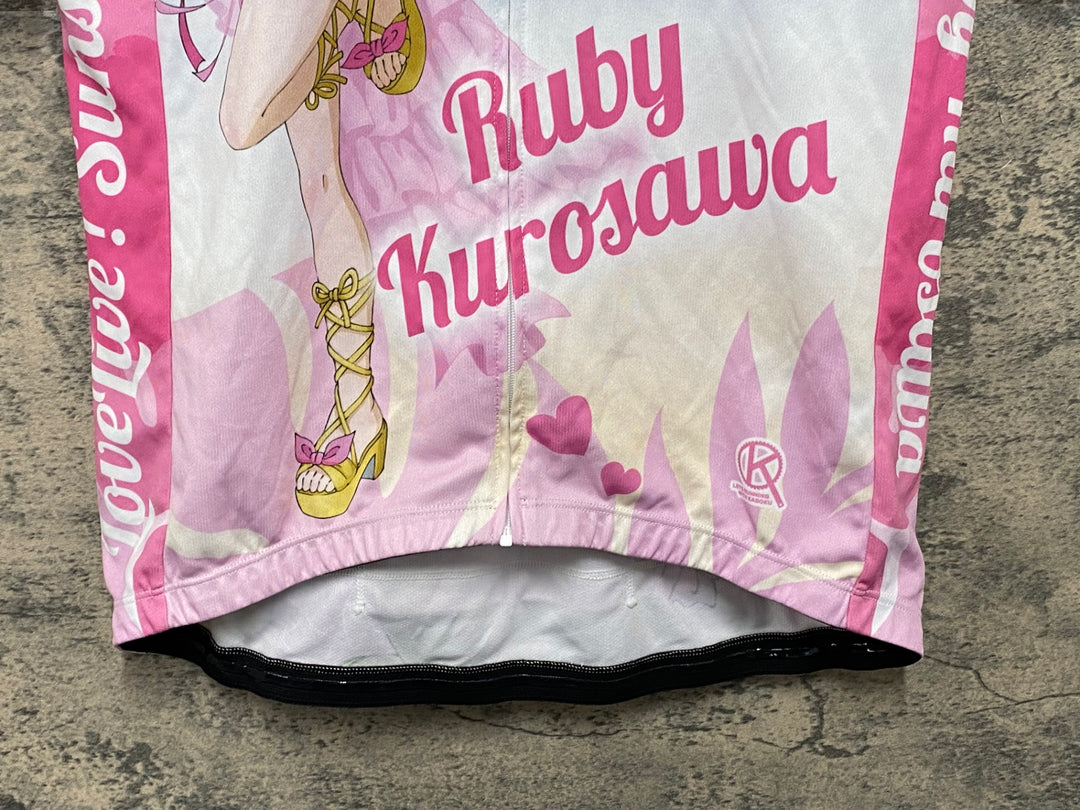 KG887 アウローラ AURORA 半袖 サイクルジャージ 白 ピンク XL ラブライブ! サンシャイン!! 2022 黒澤ルビィ Ver.