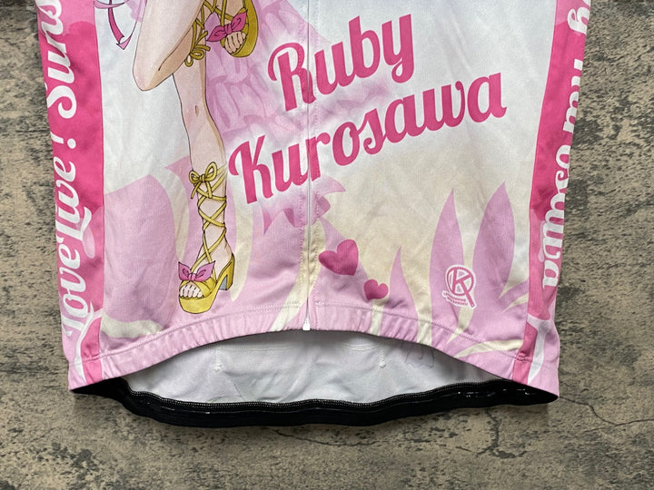 KG887 アウローラ AURORA 半袖 サイクルジャージ 白 ピンク XL ラブライブ! サンシャイン!! 2022 黒澤ルビィ Ver.