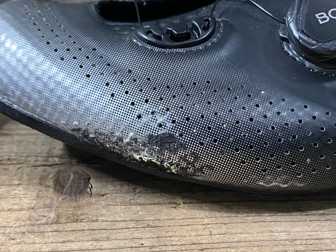 KG985 シマノ SHIMANO PC7 SHRC702M WIDE ビンディングシューズ 3穴 BOA シルバー 黒 EU44 ※ソール欠品