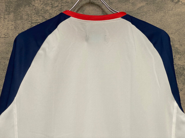 JY653 カフェドシクリステ CAFE DU CYCLISTE Barbara Man 七分袖 グラベルシャツ サイクルジャージ 白 紺 L