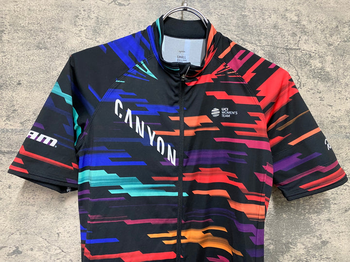 KD283 ラファ Rapha 2018 MEN'S CANYON SRAM CORE JERSEY 半袖 サイクルジャージ 黒 総柄 S