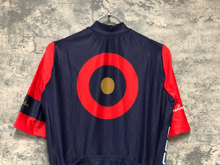 KK139 ラファ Rapha WIGGINS PRO TEAM MID WEIGHT JERSEY 半袖 サイクルジャージ 紺 赤 S