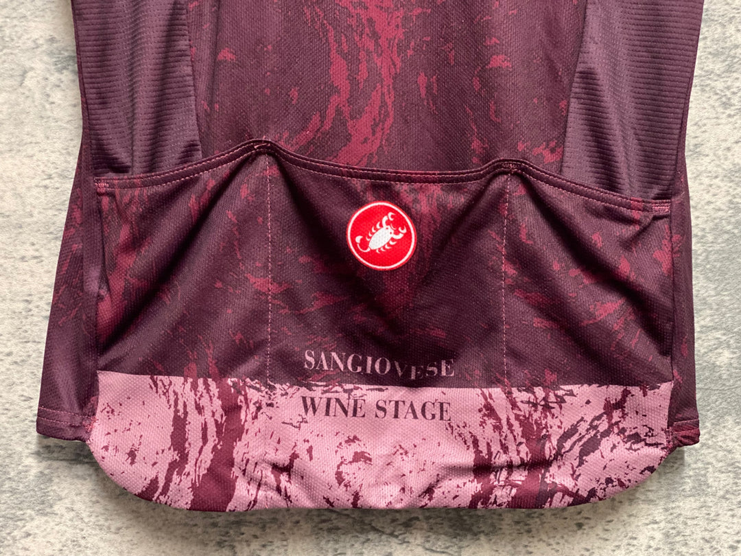 KH880 カステリ CASTELLI Giro d'Italia 半袖 サイクルジャージ バーガンディ― S