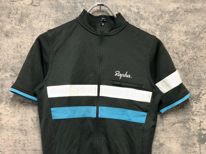 JZ507 ラファ RAPHA TRAINING BREVET JERSEY 半袖 サイクルジャージ S 黒 TEAM SKY