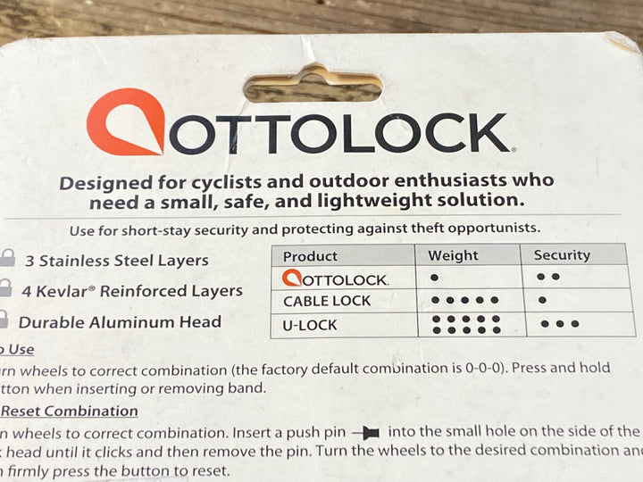 JU550 オットーロック OTTOLOCK サイクルロック 152cm 緑