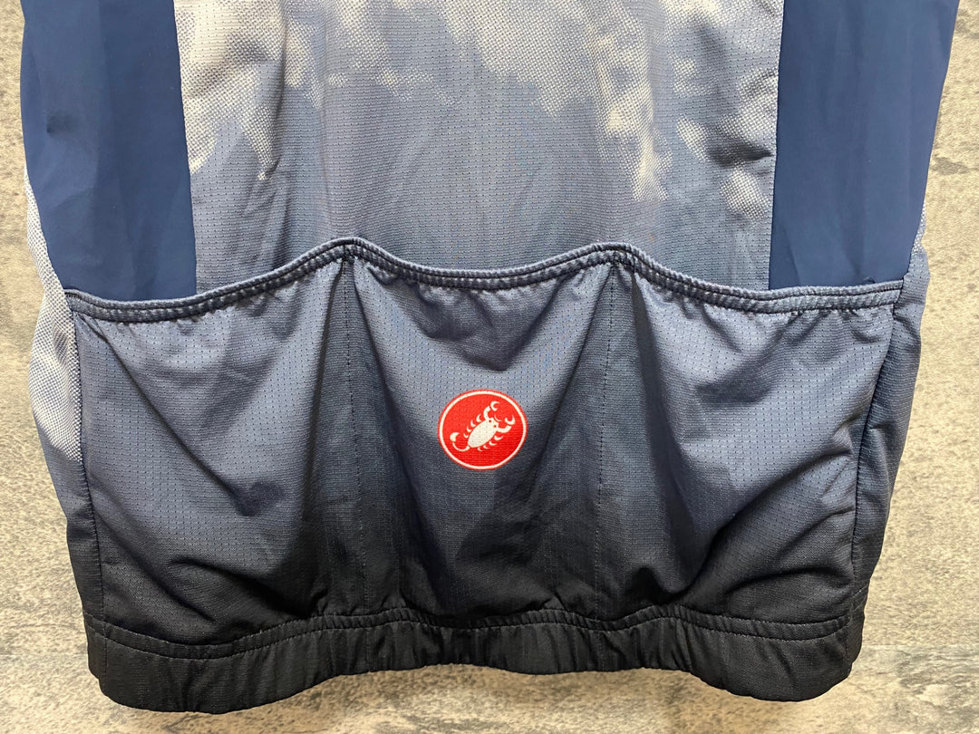 JZ674 カステリ CASTELLI ポールヴィリ POLVERE JERSEY 半袖 サイクルジャージ Mサイズ グレー