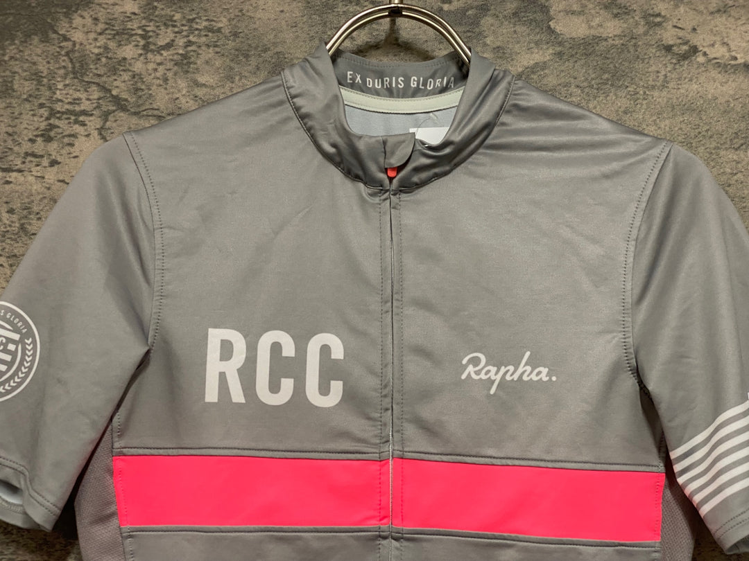 KF597 ラファ Rapha WOMEN'S RCC JERSEY 半袖 サイクルジャージ グレー M レディース ほつれ