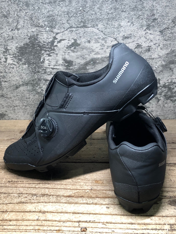 JP118 シマノ SHIMANO XC3 SHXC300M L01 S ビンディングシューズ 2穴 BOA 黒 EU42