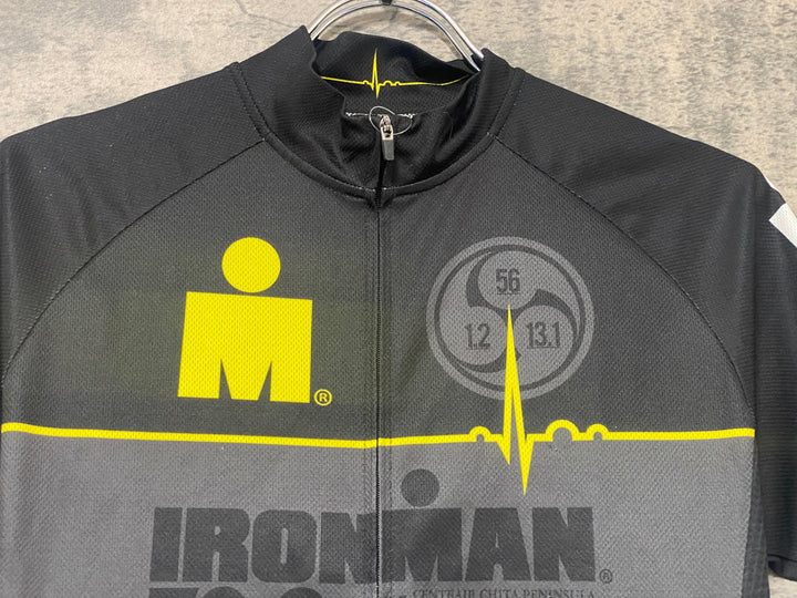 KK003 IRONMAN 半袖 サイクルジャージ 黒 M