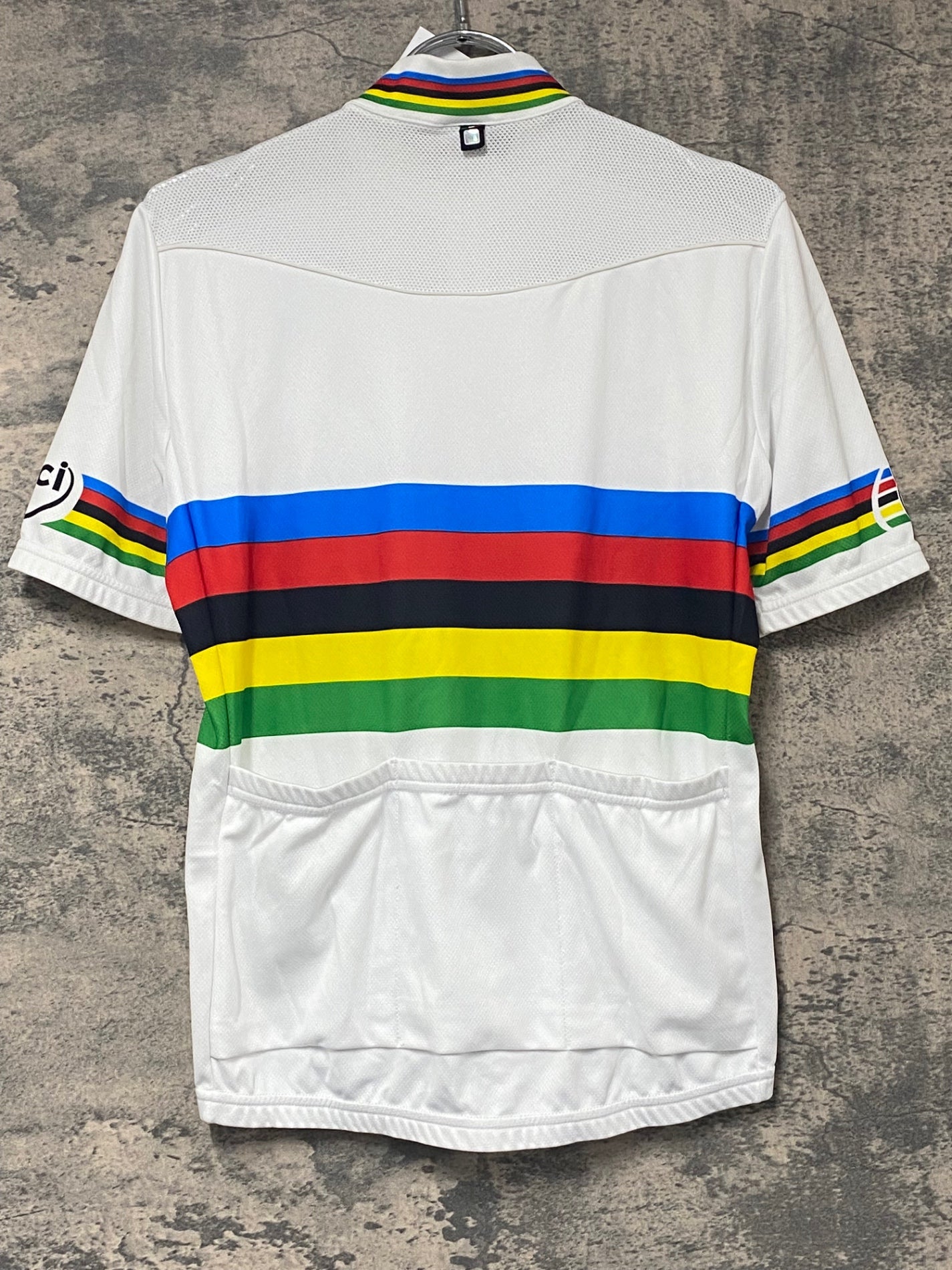 KK029 サンティーニ Santini 半袖 サイクルジャージ 白 S ハーフジップ