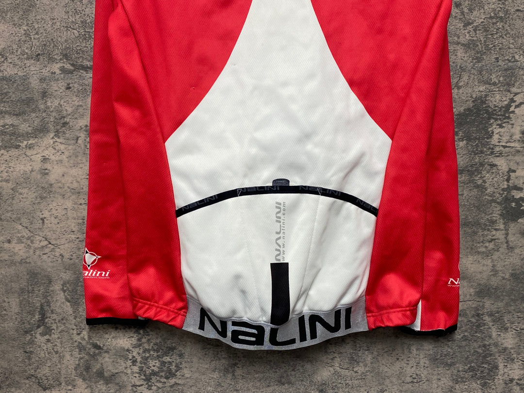 JV320 ナリーニ Nalini 長袖サイクルジャケット 白赤 M 裏起毛 黄ばみ ほつれ
