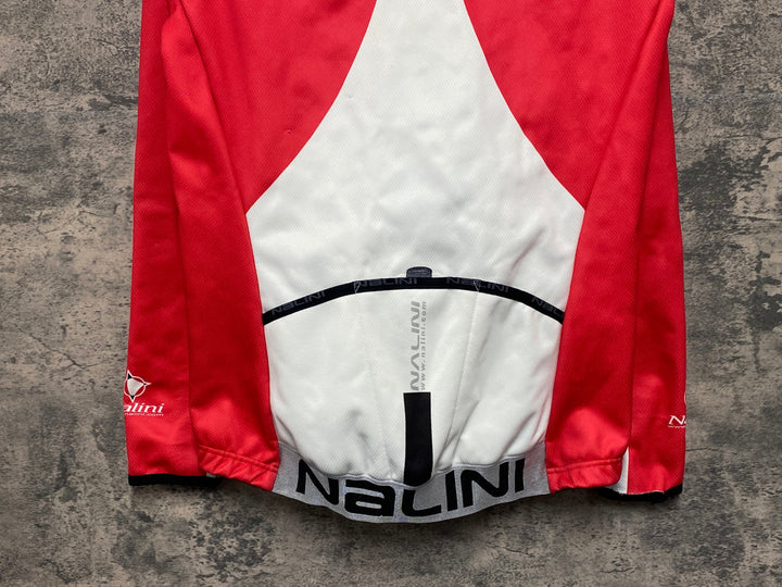 JV320 ナリーニ Nalini 長袖サイクルジャケット 白赤 M 裏起毛 黄ばみ ほつれ