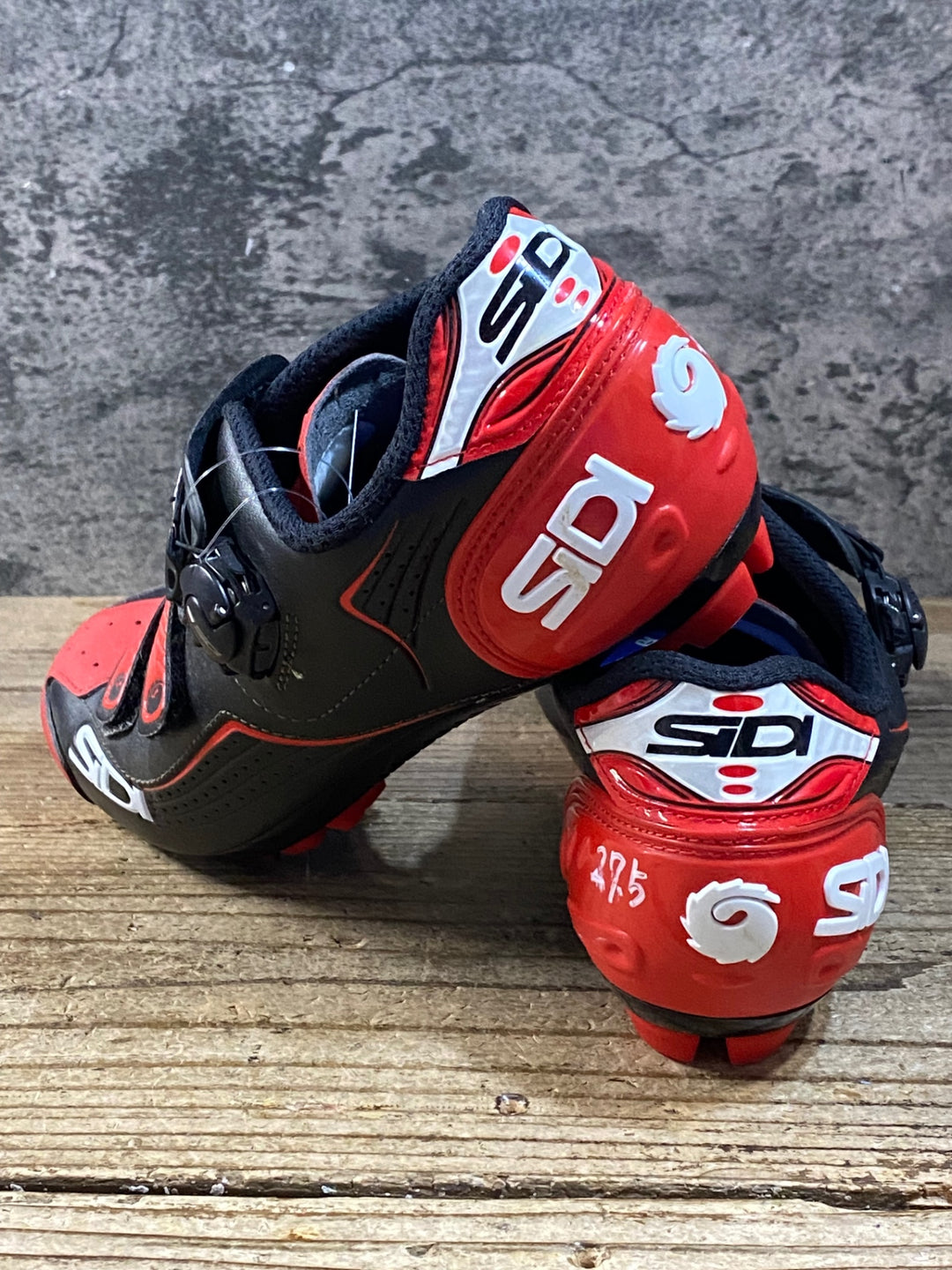 KG395 シディ SIDI TRACE MTB ビンディングシューズ 黒 赤 SPD EU45 ※ペン字あり