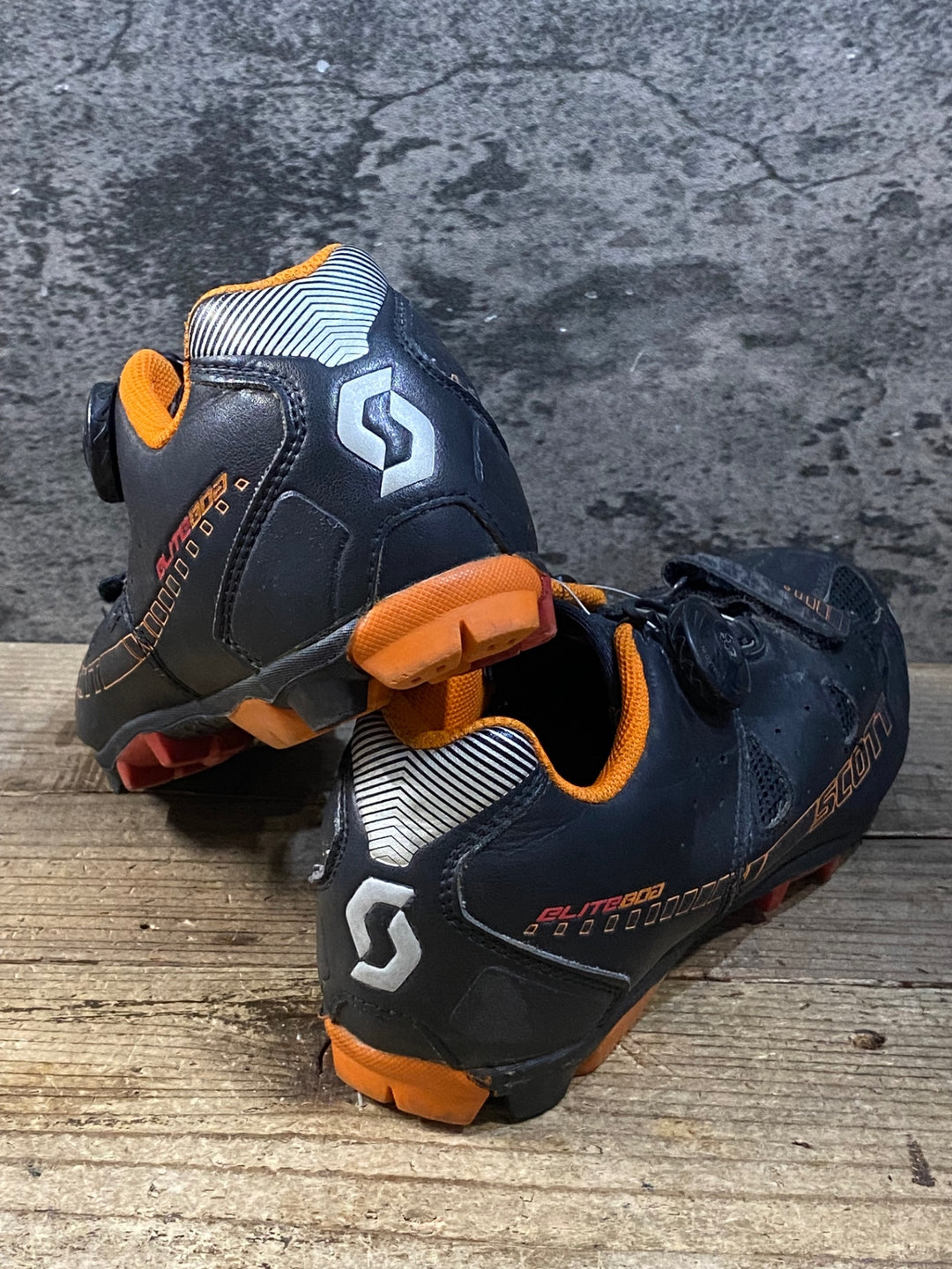 JT209 スコット SCOTT ELITE BOA ビンディングシューズ 黒 2穴 オレンジ EU40