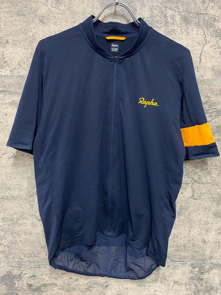 JQ108 ラファ Rapha CLASSIC FLYWEIGHT JERSEY 半袖 サイクルジャージ 紺 XXL
