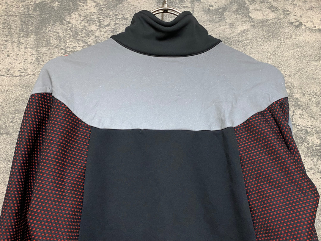 JS027 カステリ CASTELLI ソフトシェル 長袖 サイクルジャケット 黒 リフレクト L 裏起毛