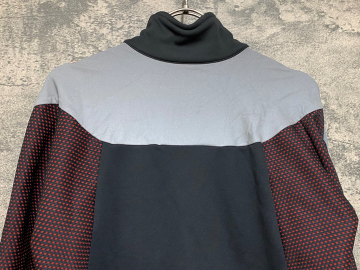 JS027 カステリ CASTELLI ソフトシェル 長袖 サイクルジャケット 黒 リフレクト L 裏起毛