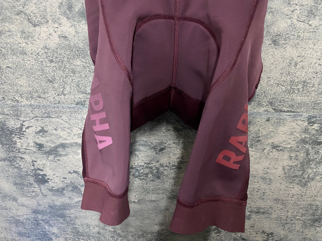 JZ590 ラファ Rapha PRO TEAM WINTER BIB SHORTS ビブショーツ 赤 バーガンディ S 裏起毛