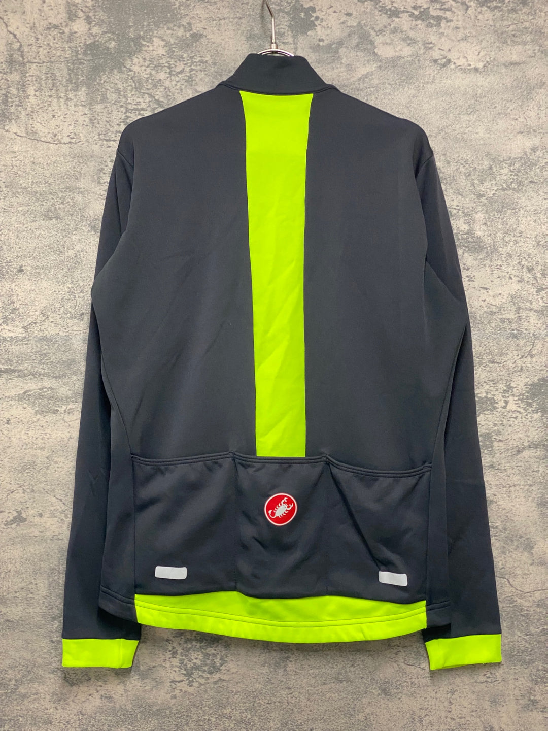 JW466 カステリ CASTELLI 長袖 サイクルジャージ 黒黄 L 裏起毛