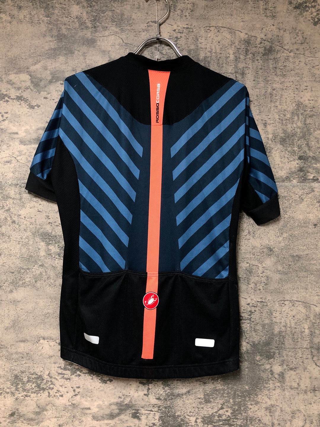 KB219 カステリ CASTELLI 半袖 サイクルジャージ 青 XL ※反射部劣化 ほつれ