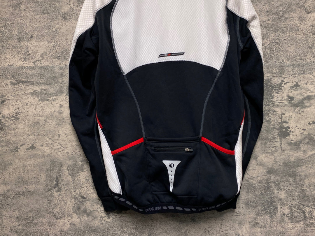 JV345 パールイズミ PEARL iZUMi 長袖サイクルジャケット 白黒 L 裏起毛