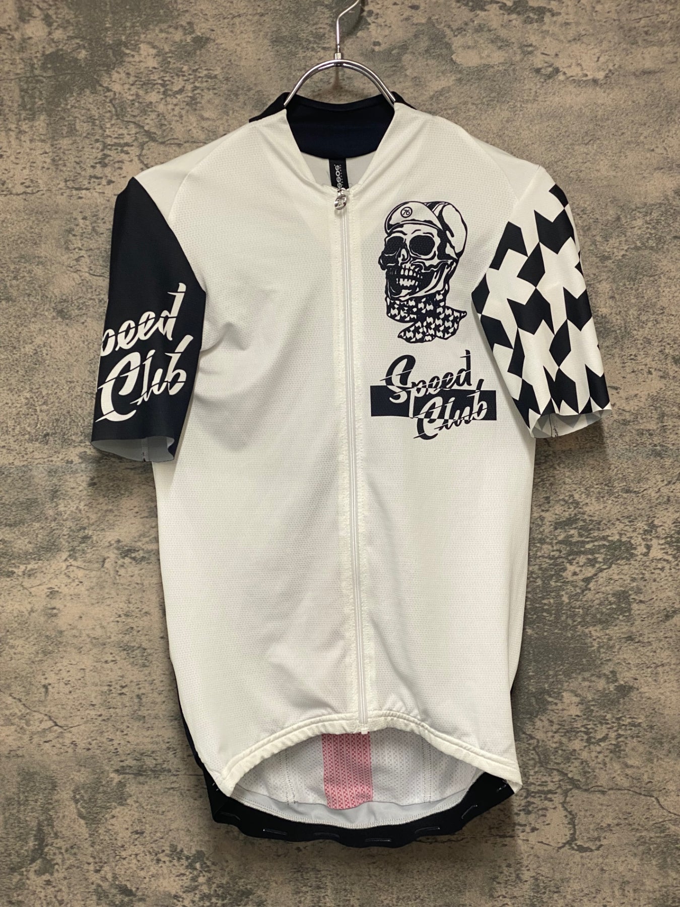 JK699 アソス assos Speed Club Jersey 半袖 サイクルジャージ 白 黒 S
