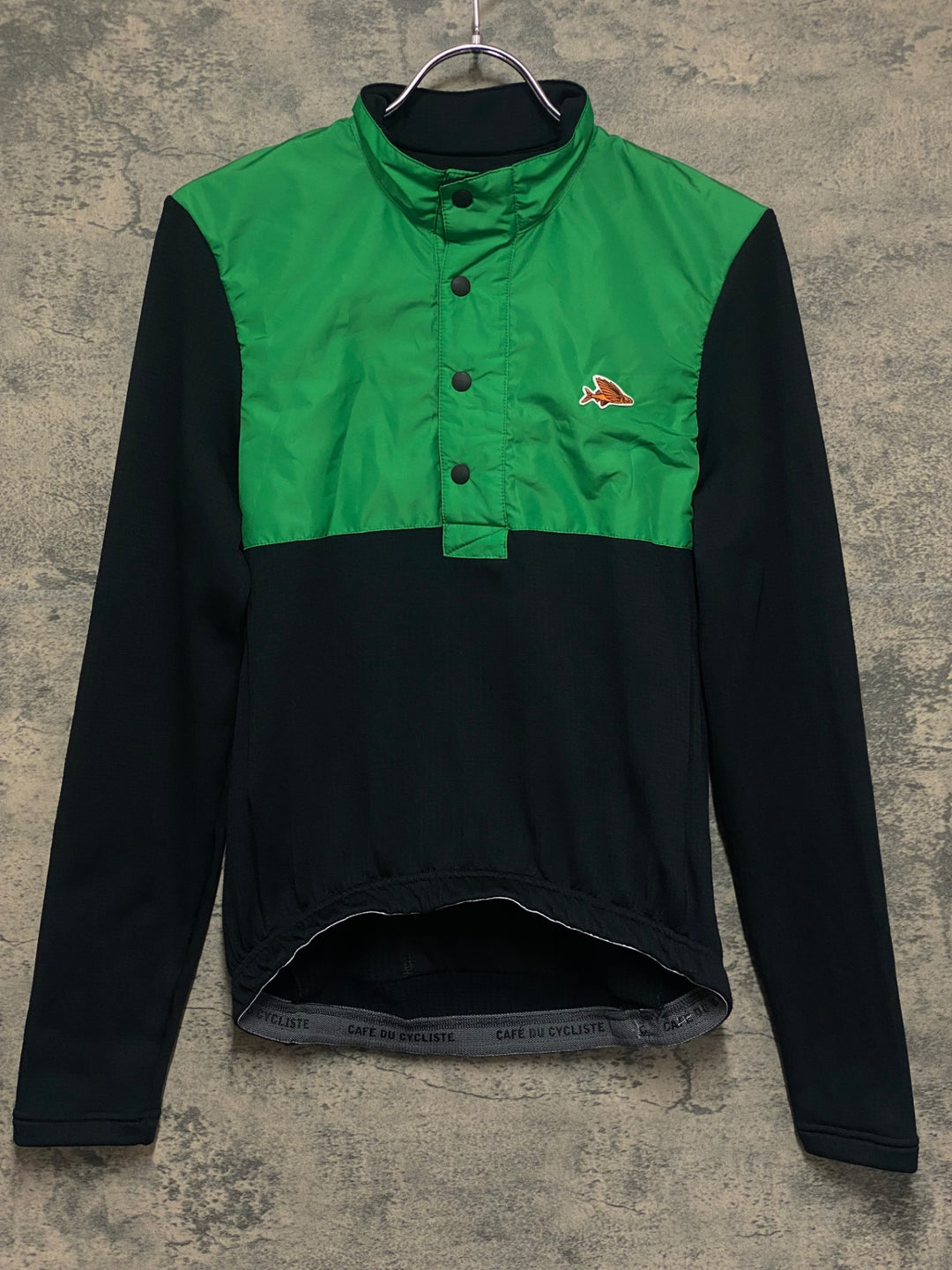 KO633 カフェドシクリステ Cafe du Cycliste Alphosine Man 長袖 サイクルジャージ XS 緑/黒