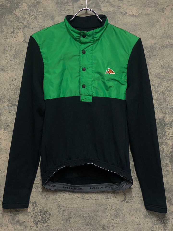KO633 カフェドシクリステ Cafe du Cycliste Alphosine Man 長袖 サイクルジャージ XS 緑/黒