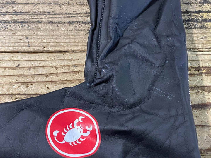 JT063 カステリ CASTELLI ROSSO CORSA シューズカバー 黒 L 裏起毛 汚れ