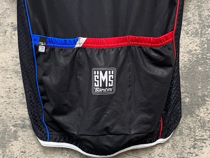 JI326 サンティーニ Santini 半袖 サイクルジャージ 白 黒 M