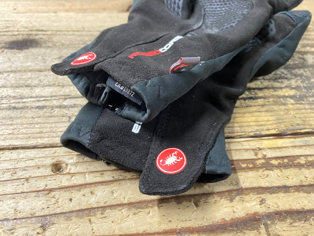 KA687 カステリ CASTELLI ROSSO CORSA 長指 グローブ 黒 L 裏起毛
