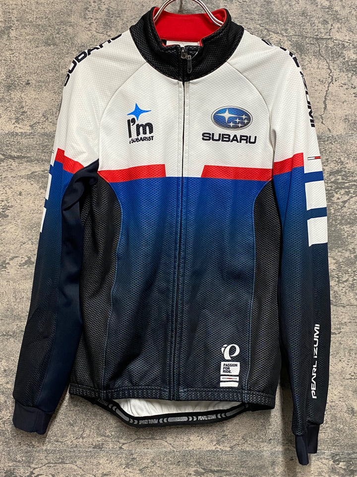 KA638 パールイズミ PEARL iZUMi 長袖 サイクルジャケット 白 黒 L 裏起毛 SUBARU
